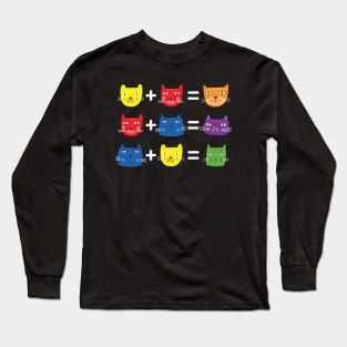 Cat Themed Color Theory for Art Teacher Artist Long Sleeve T-Shirt